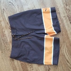 (34W) NWT Puma Men's Hang Ten Board Shorts in Chocolate Brown DryCell Surf